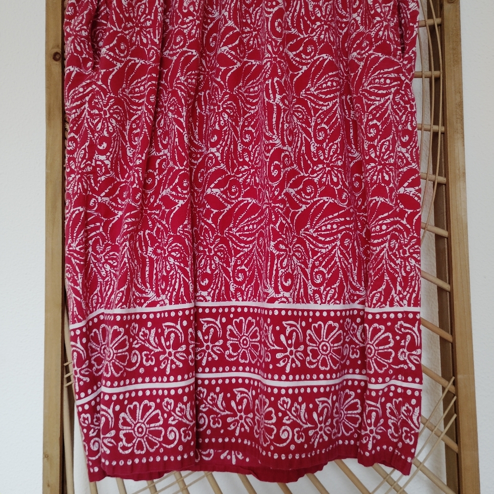 Vintage Loungees Cotton Floral Batik Maxi Dress / Size XL - Picture 6 of 11